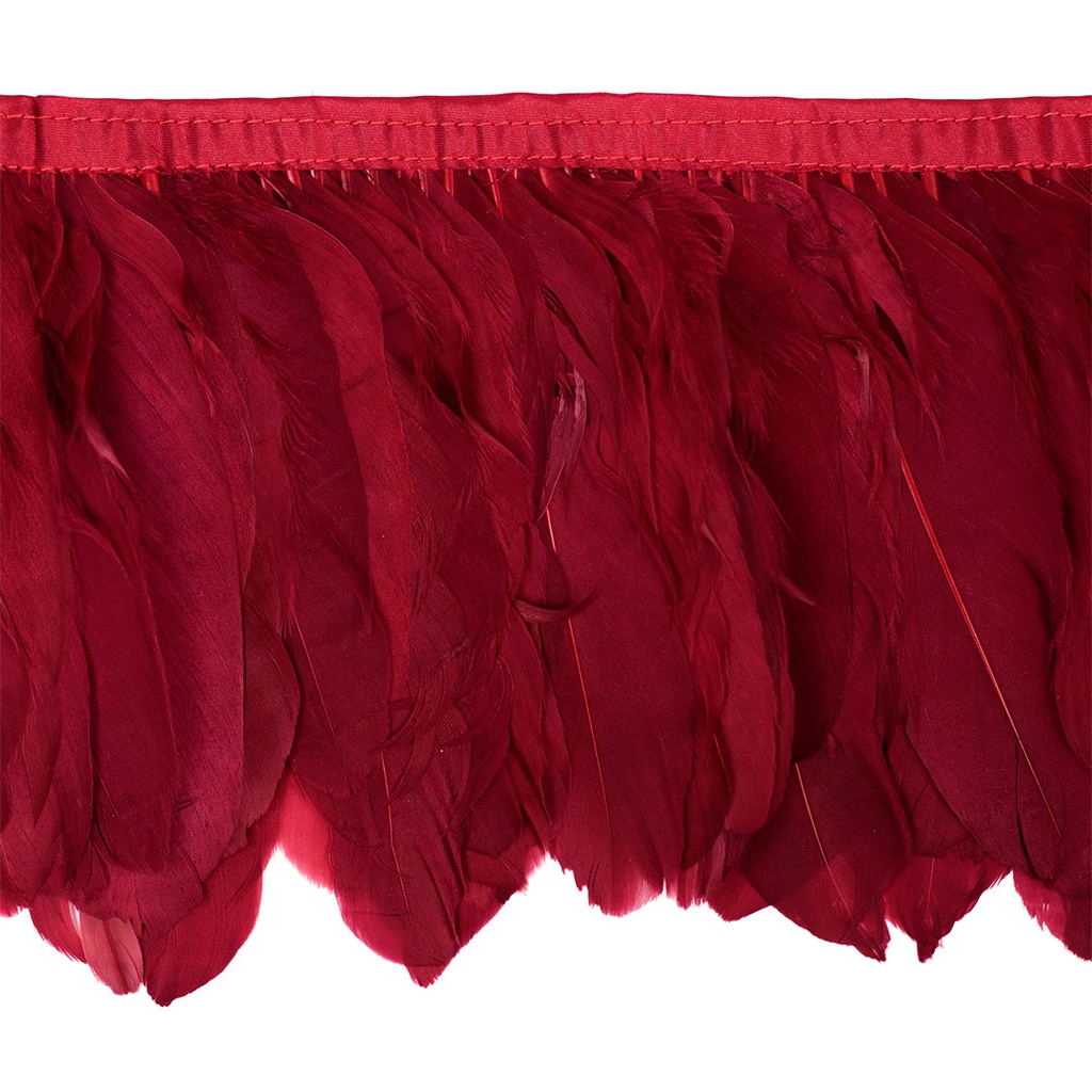 Goose Pallets Parried Fringe With Bias 6 inch   1yd Bolt --Burgundy