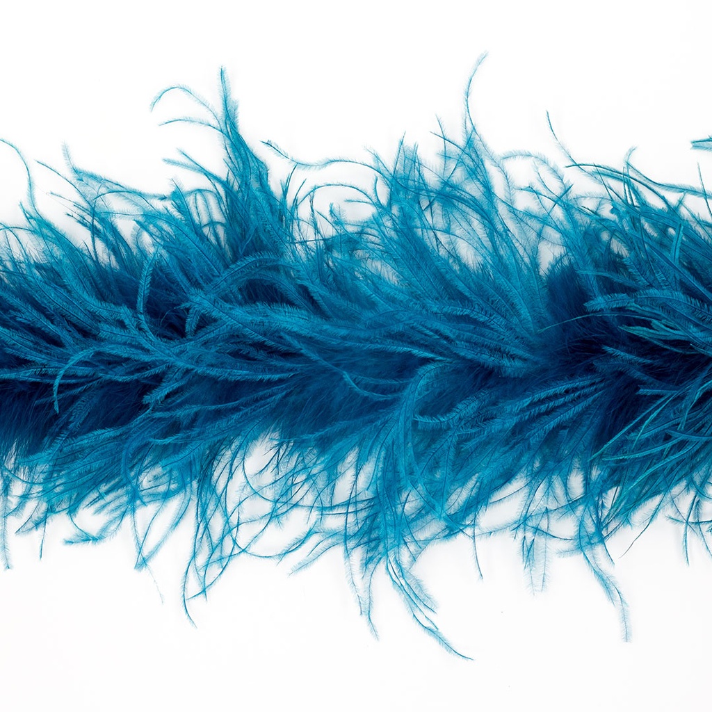 Ostrich Boa Two Ply 2yd --Peacock Blue
