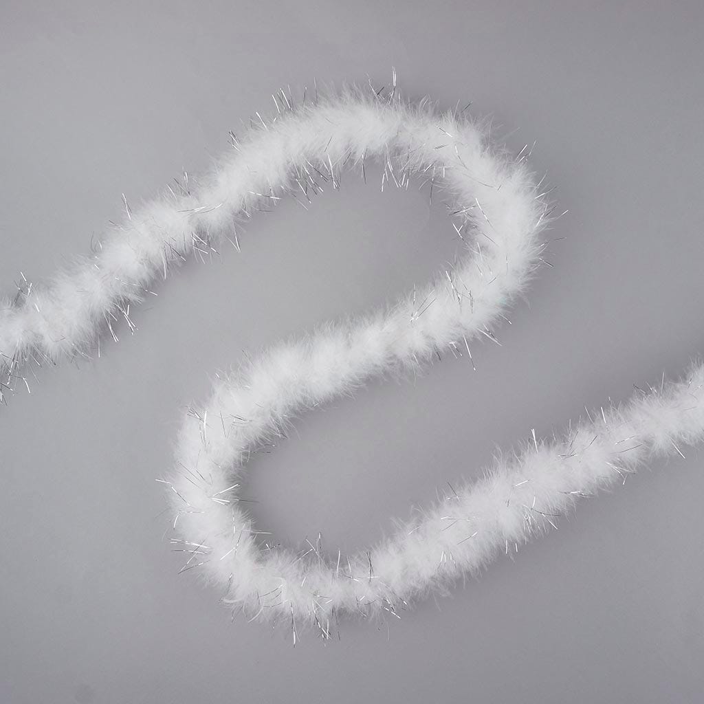 Marabou Craft Boa With Lurex 2yd --White/Silver Lurex