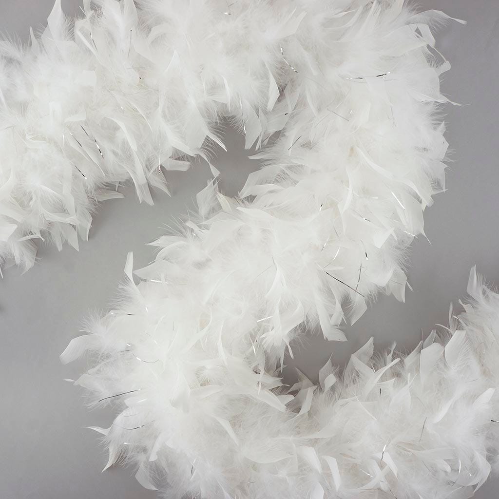 Chandelle Boa Heavy Weight With Lurex 2yd --White W/Silver Lurex