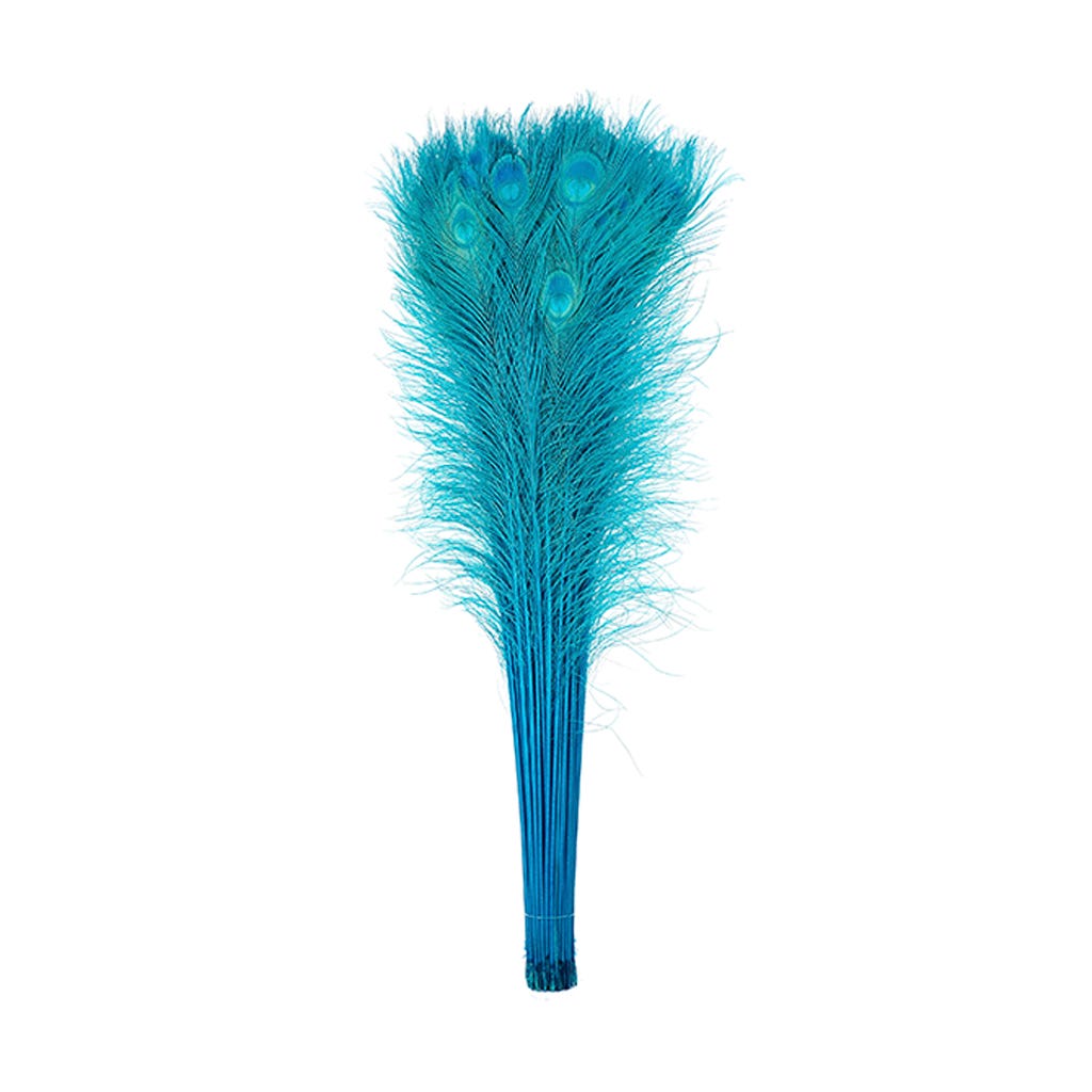 Peacock Eyes Bleach Selected 25-40 inch --Dark Aqua
