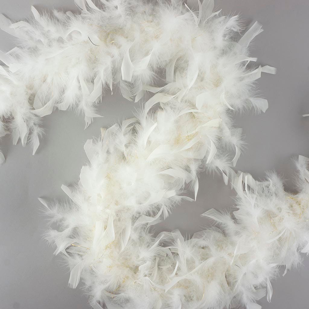 Chandelle Boa Light Weight With Lurex 2yd --White W/Gold Lurex