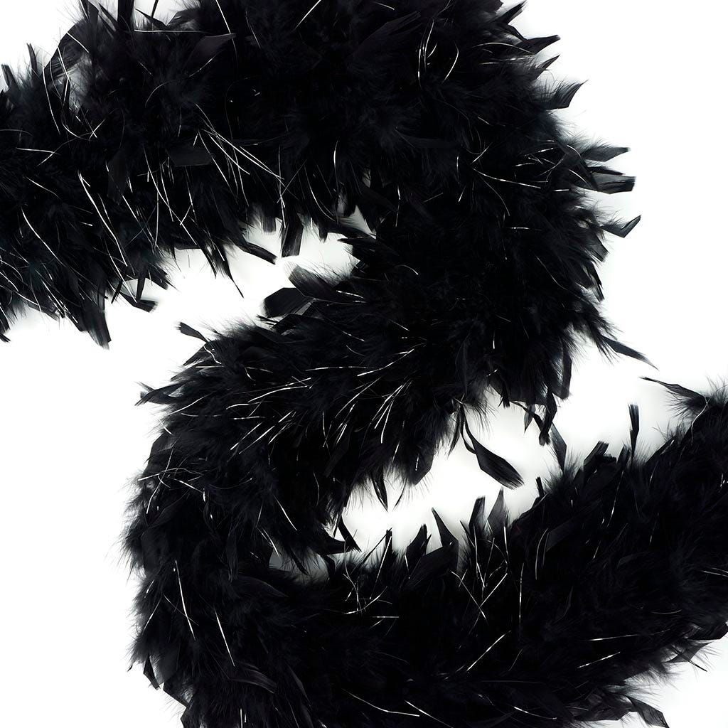 Chandelle Boa Medium Weight With Lurex 2yd --Black W/Silver Lurex