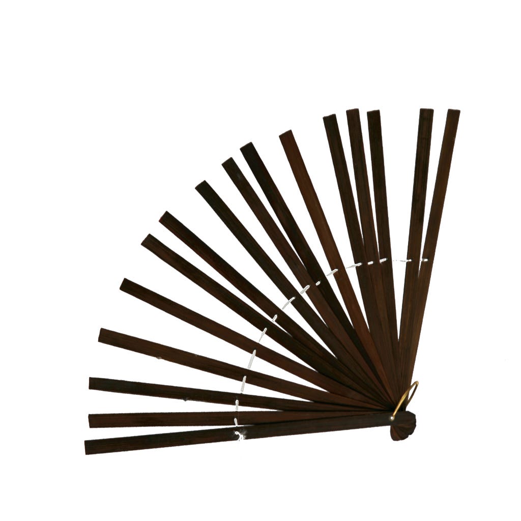 Fan Stave Bamboo 11.5 x 22 inch   16 Staves --BRN