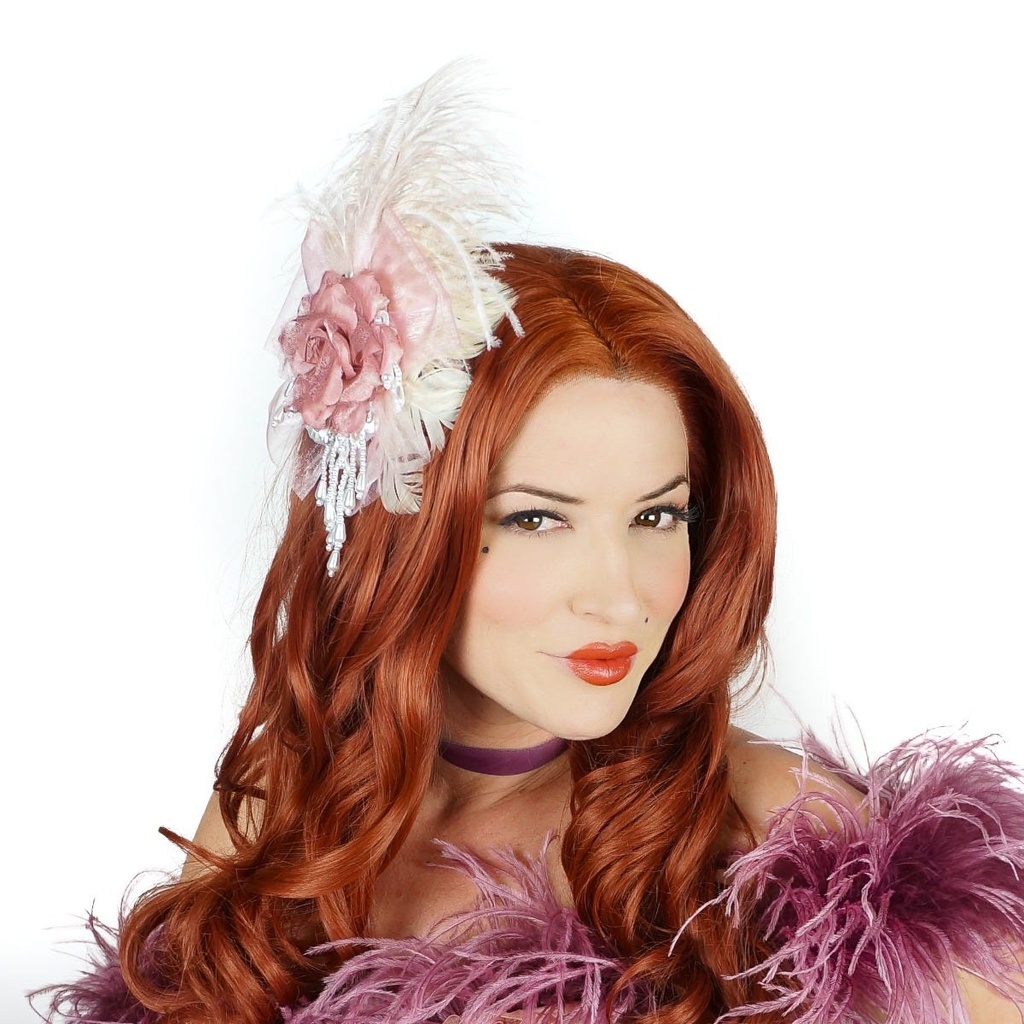 Victorian Ostrich Fascinator  --Champagne