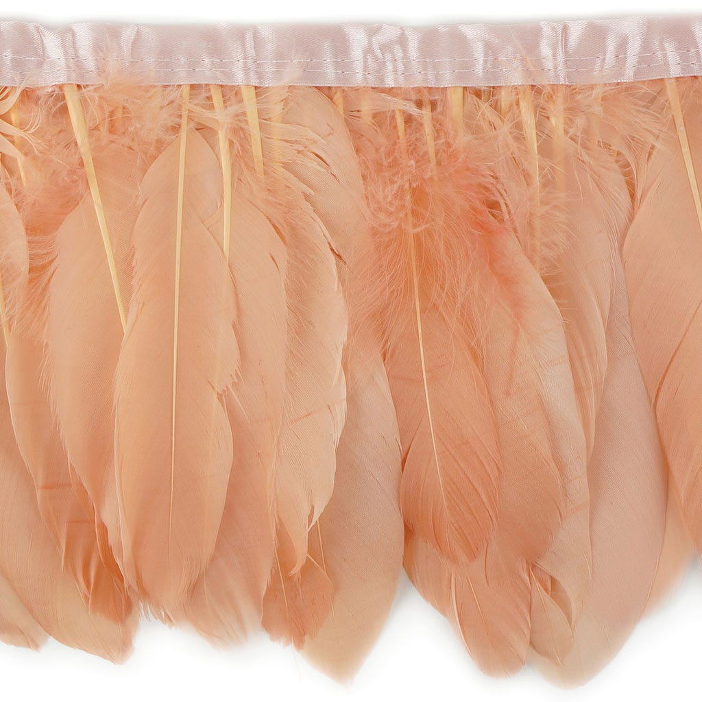 Goose Pallets Parried Fringe With Bias 6 inch   1yd Bolt --Apricot Blush