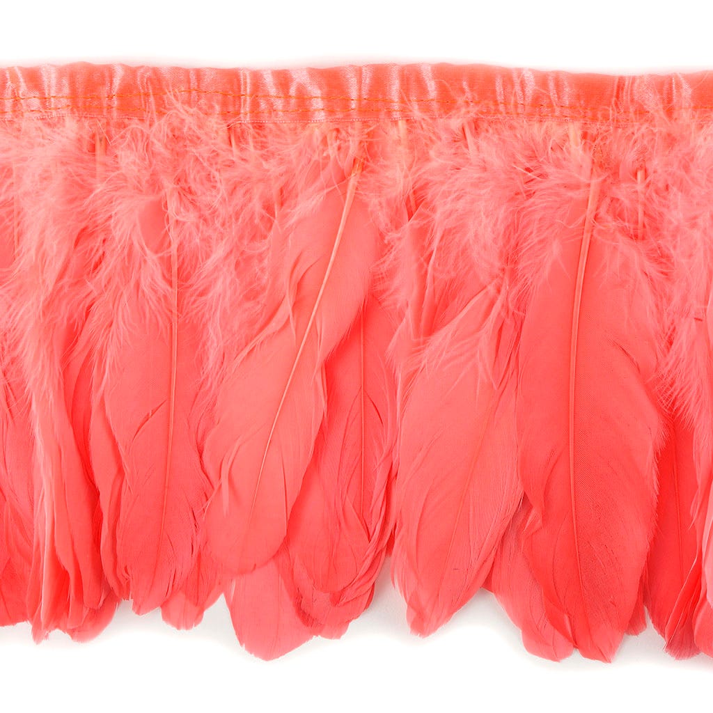 Goose Pallets Parried Fringe With Bias 6 inch   1yd Bolt --Coral