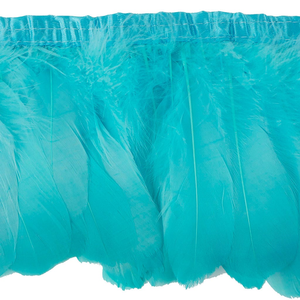 Goose Pallets Parried Fringe With Bias 6 inch   1yd Bolt --Light Turquoise