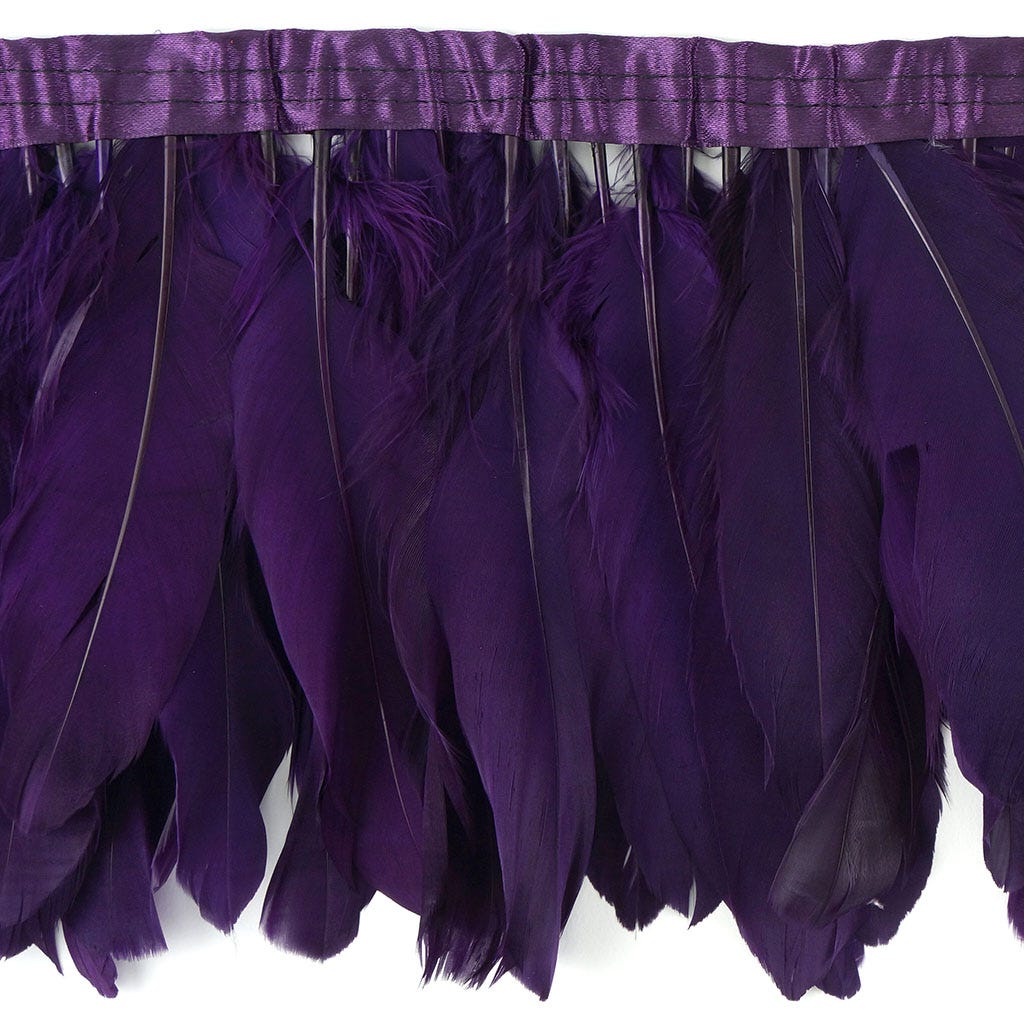 Goose Pallets Parried Fringe With Bias 6 inch   1yd Bolt --Purple