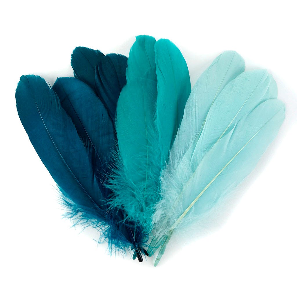 Goose Pallet 6-8 inch   12PC PKG --Mint/Aquamarine/Peacock Blue