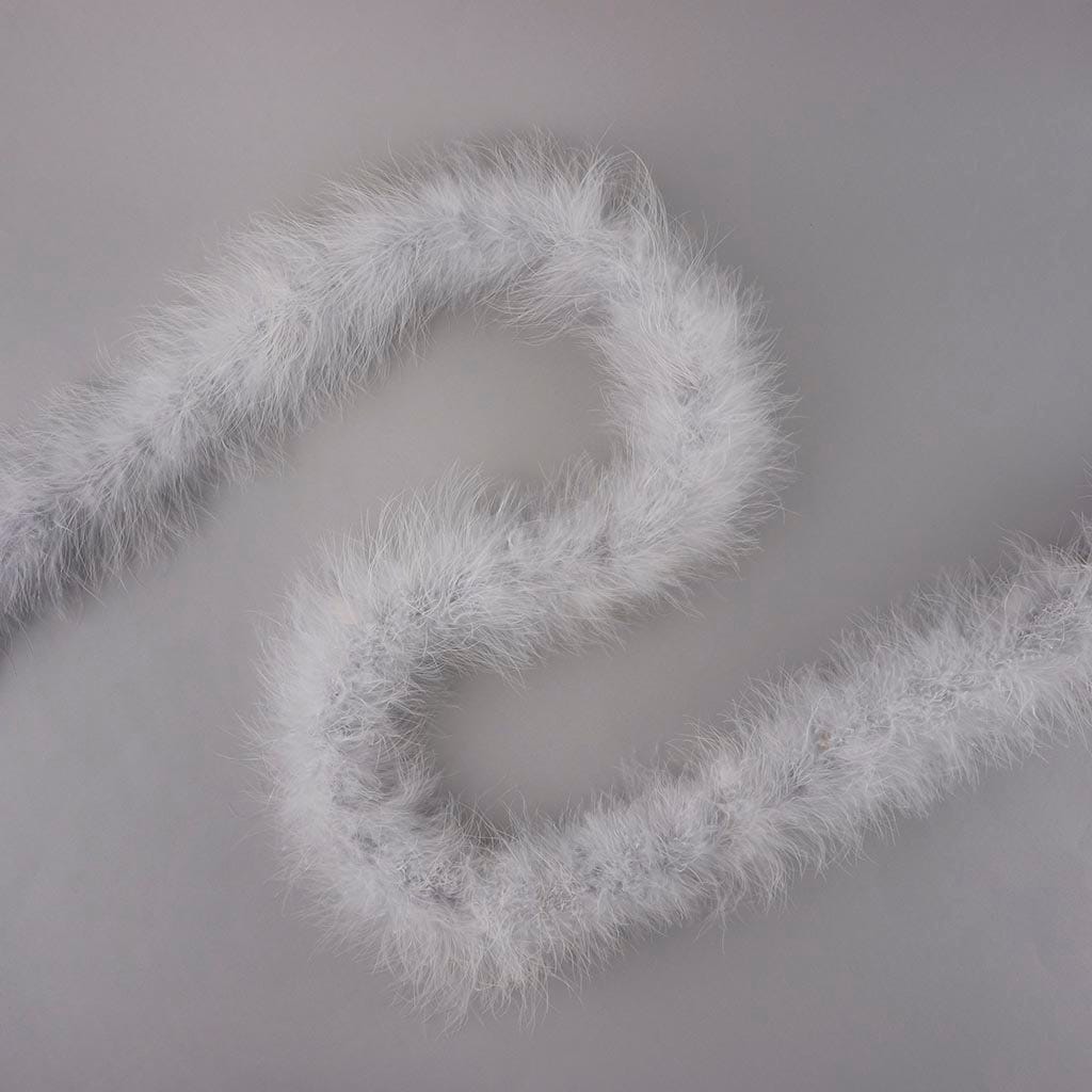 Marabou Boa Medium Weight   2yd --Silver
