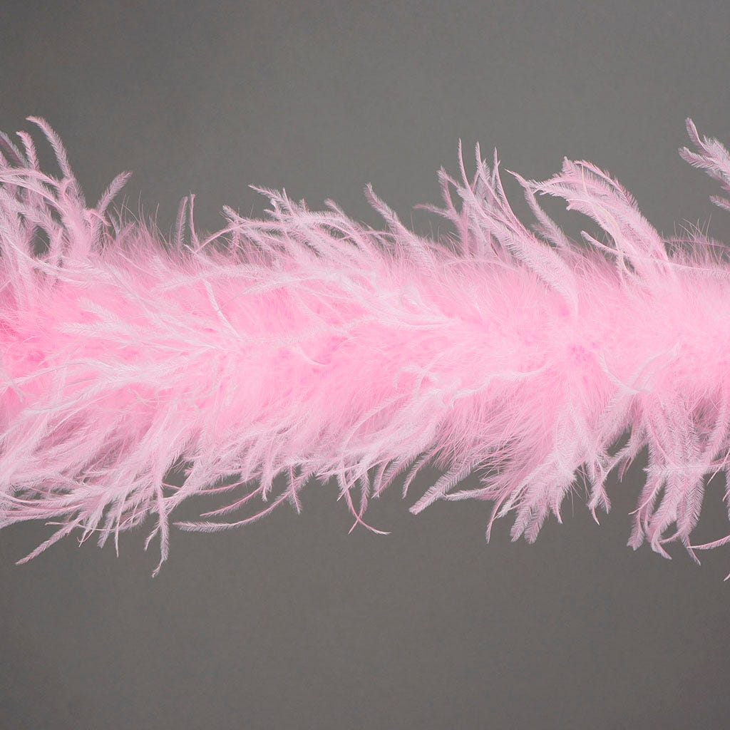 Ostrich Boa Two Ply 2yd --Candy Pink