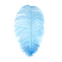 Ostrich Plumes Selected 17 inch & UP   1PC PKG --Sky