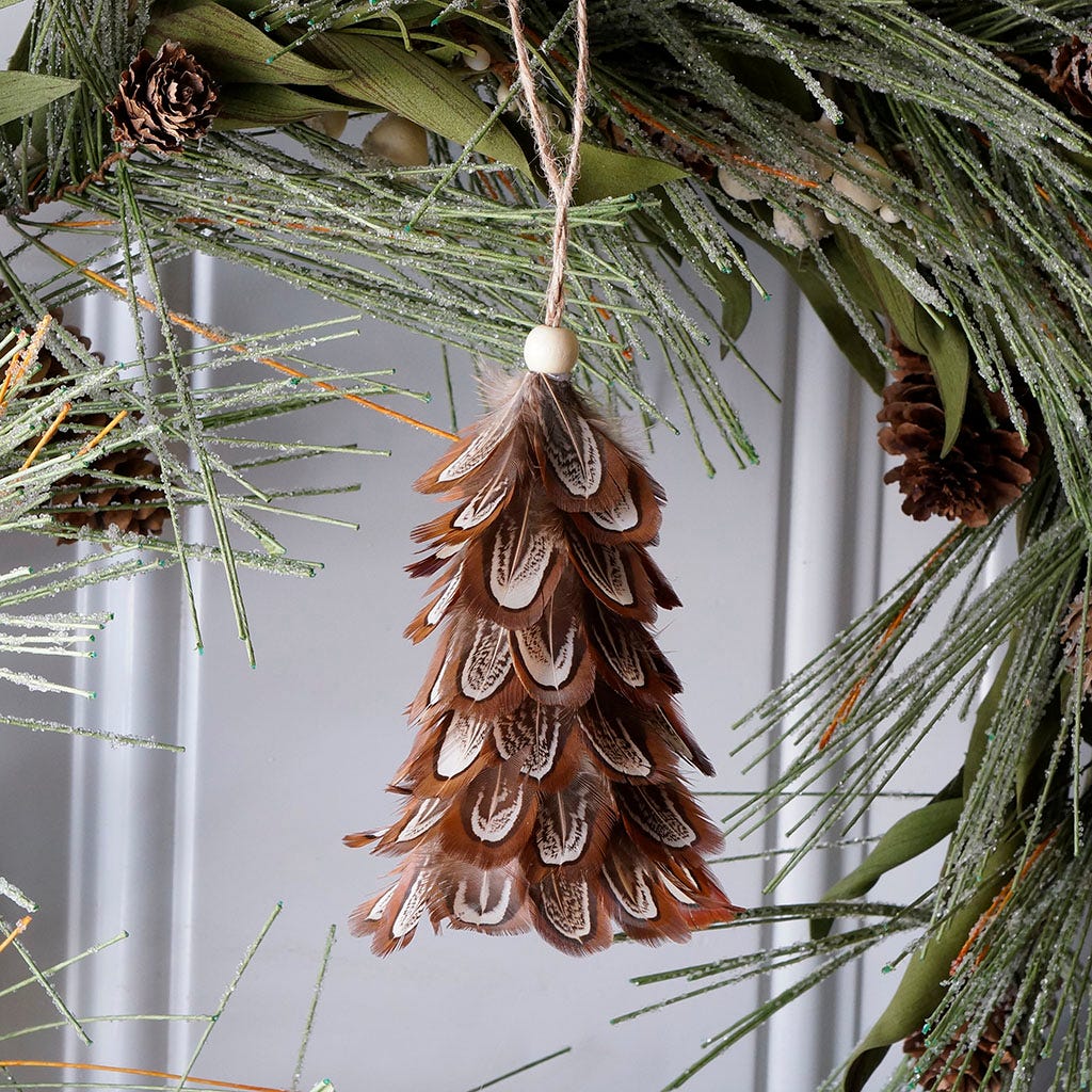Mini Pheasant Feather Tree 4-4.5 inch --Natural