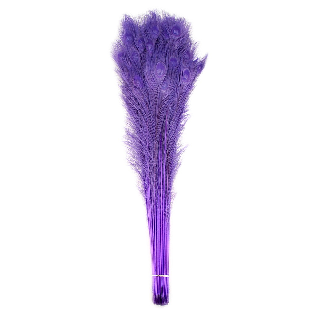 Peacock Eyes Bleach Selected 25-40 inch --Fluorescent Lilac