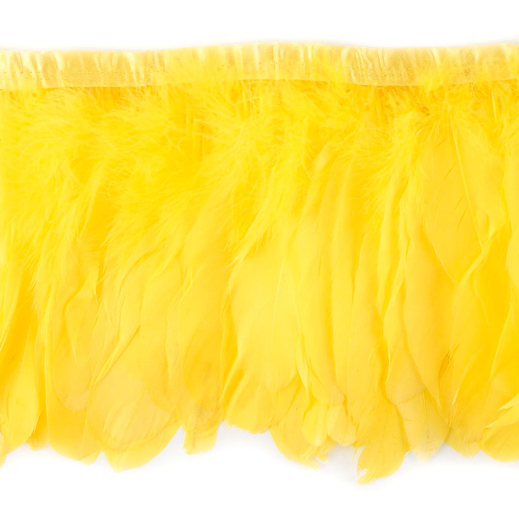 Goose Pallets Parried Fringe With Bias 6 inch   1yd Bolt --Lemon Yellow