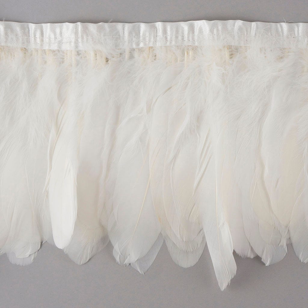 Goose Pallets Parried Fringe With Bias 6 inch   1yd Bolt --White