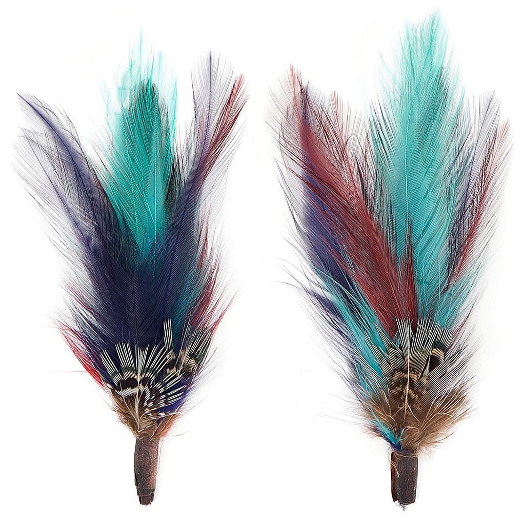 Hat Trim 4-6 inch   2PC PKG --Copper/Dark Aqua/Plum/Natural