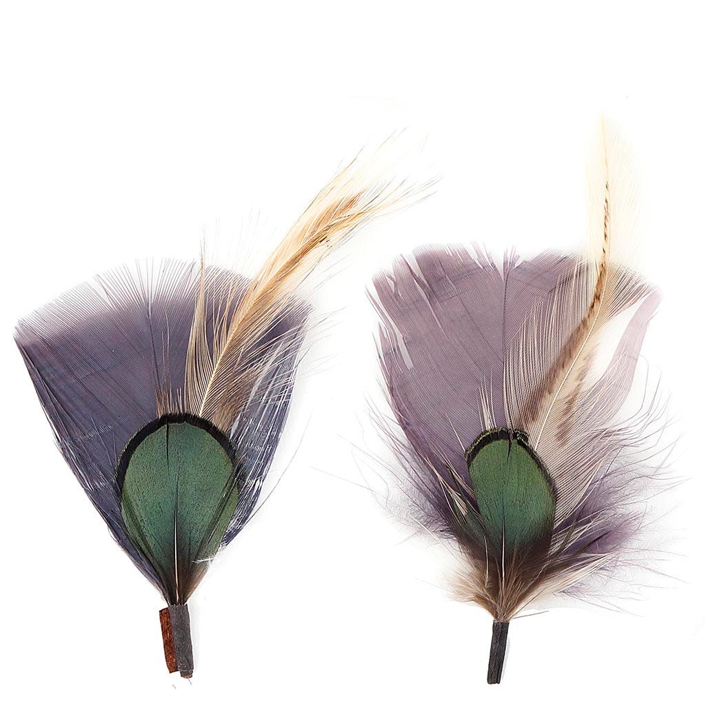 Hat Trim 2 x 2.75 inch   2PC PKG --Charcoal/Natural