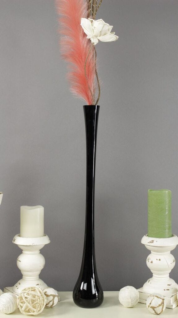 Round Bottom Eiffel Vase 24 inch --Black