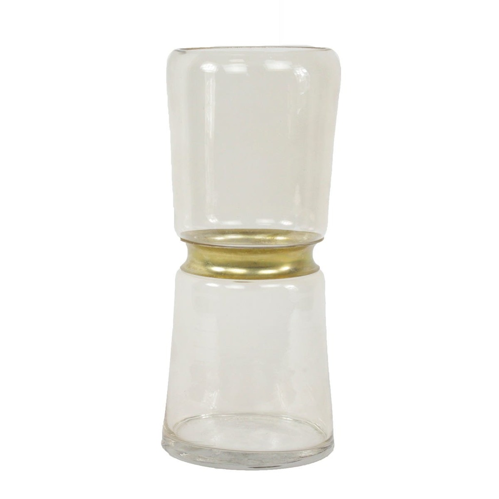 Tiered Vase 10.5 inch --Smoke Brown W/Gold Ring