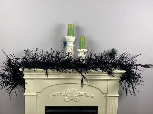 Goose Biot Peacock Eye Garland Boa 2YD --Black