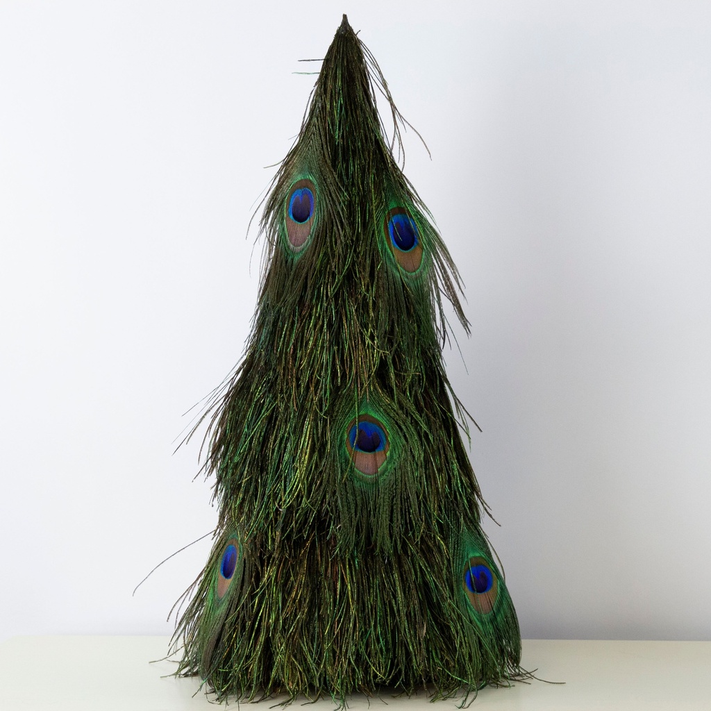 Peacock Flue & Eye Tree 18 inch --Natural