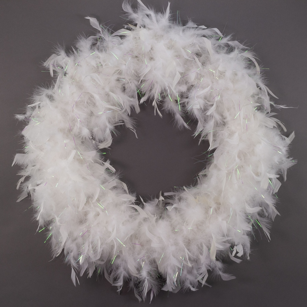 Chandelle Wreath 18 inch Wire Frame 21-22 inch DIA --White/Opal Lurex