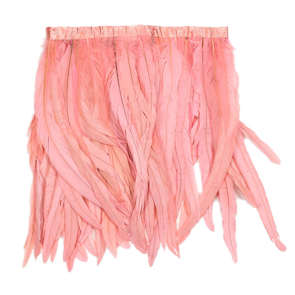 Rooster Coque Fringe With Bias 10-12 inch   1yd Bolt --Candy Pink