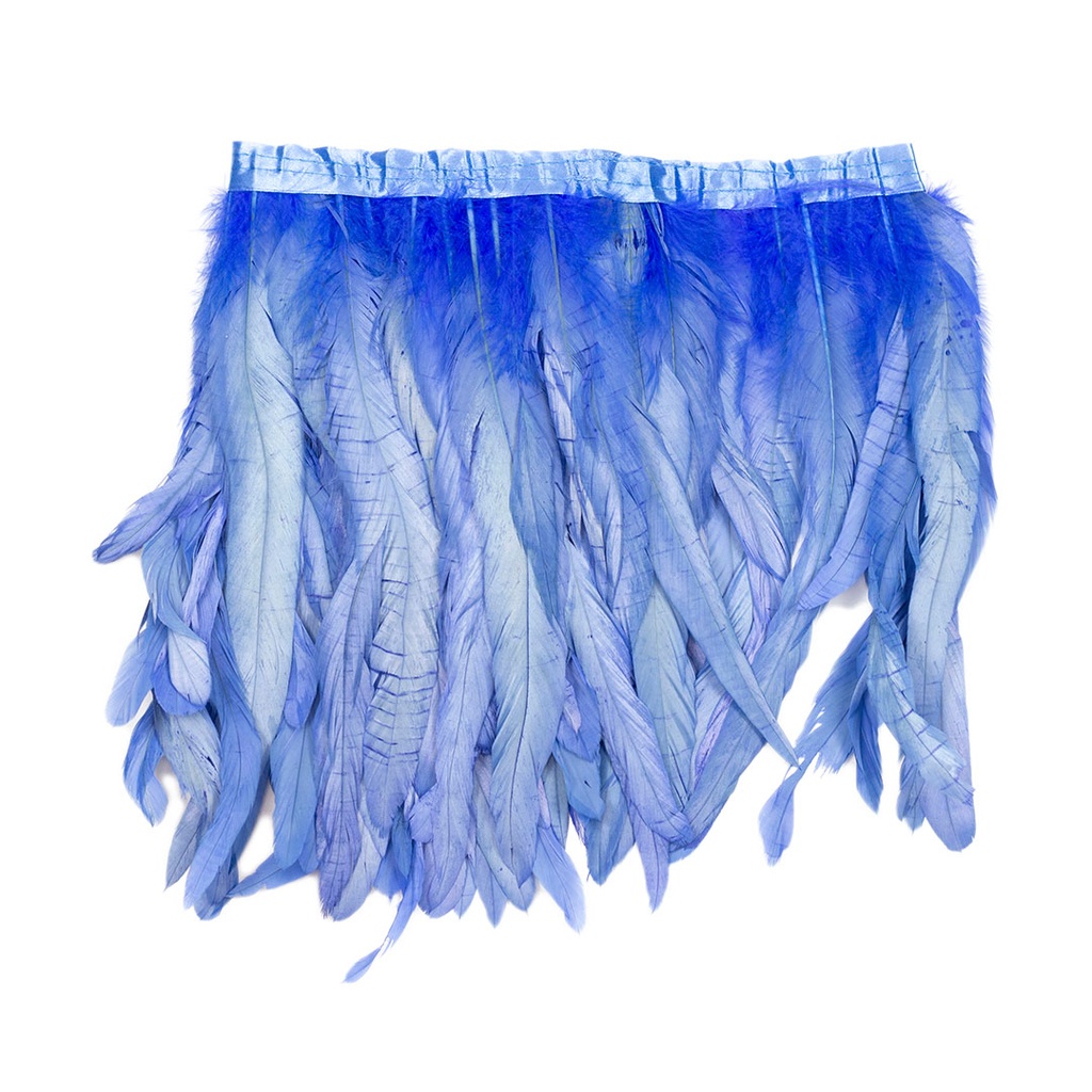 Rooster Coque Fringe With Bias 10-12 inch   1yd Bolt --Sky