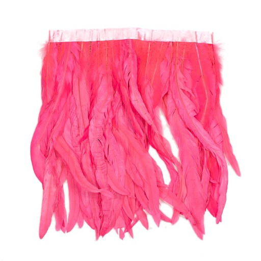 [FCQND12--PO] Rooster Coque Fringe With Bias 10-12 inch   1yd Bolt --Pink Orient
