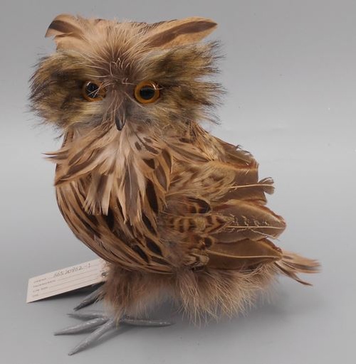 [BOWL7X8--N-BN] Feather Owl Decor 5x9 inch --Natural Brown