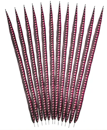 [LP39ART--SP] Faux Lady Amherst Tails 39 inch 1PC  --Shocking Pink