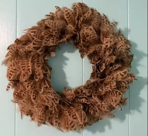 [WRRPS15N--N] Ringneck Pheasant Wreath Wreath 12 Inch Wire 15-16 inch DIA --Natural 