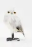 [BOWL6X10--W-N] Feather Owl Decor 6_5x10 inch --White/Natural