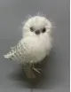 [BFP-OWL5--W-N] Feather Owl Pick 5 inch on 11 inch Pick --White/Natural