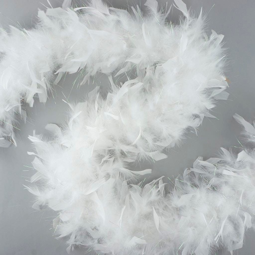 [5-SF60L--W-LOP] Chandelle Boa Medium Weight With Lurex 2yd --White W/Opal Lurex