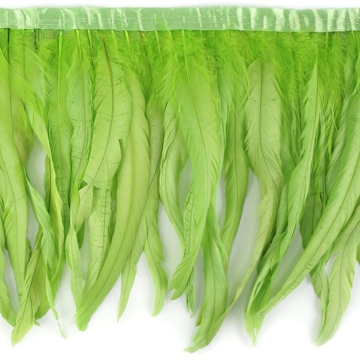 [FCQND12--LM] Rooster Coque Fringe With Bias 10-12 inch   1yd Bolt --Lime