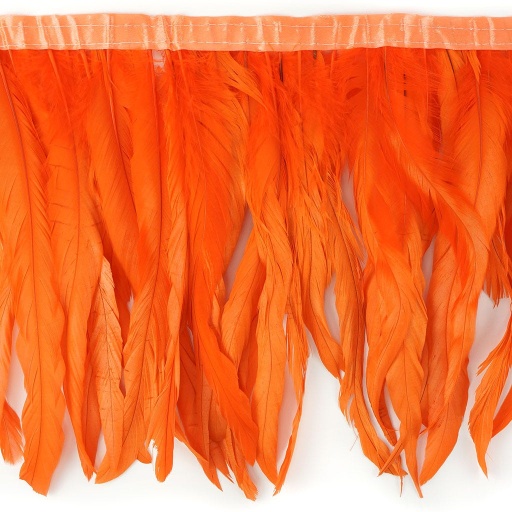 [FCQND12--O] Rooster Coque Fringe With Bias 10-12 inch   1yd Bolt --Orange