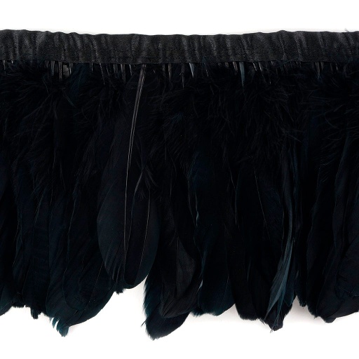 [FPP6--BL] Goose Pallets Parried Fringe With Bias 6 inch   1yd Bolt --Black