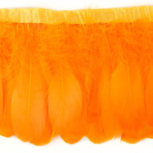 [FPP6--MNG] Goose Pallets Parried Fringe With Bias 6 inch   1yd Bolt --Mango
