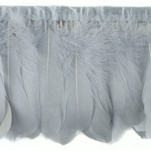 [FPP6--SLV] Goose Pallets Parried Fringe With Bias 6 inch   1yd Bolt --Silver