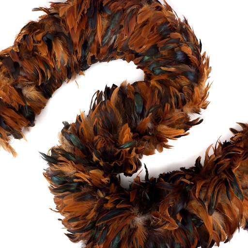 [5-XBHB40--N] Half Bronze Schlappen Boa 6-7 inch Diameter   2yd --Natural Iridescent
