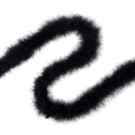 [5-5058--BL] Marabou Feather Boa Heavy Weight 2yd --Black