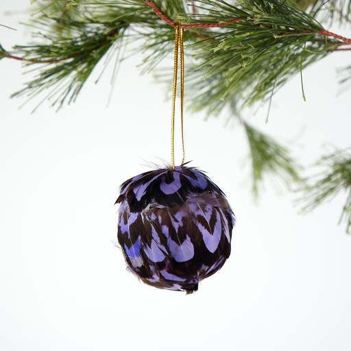 [O2VPD--LV] Venery Pheasant Ornament Dyed 2 inch --Lavender