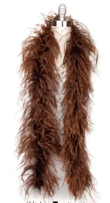 [5-TWOPLY--BN] Ostrich Boa Two Ply 2yd --Brown