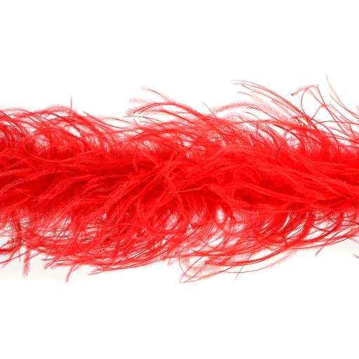 [5-TWOPLY--R] Ostrich Boa Two Ply 2yd --Red