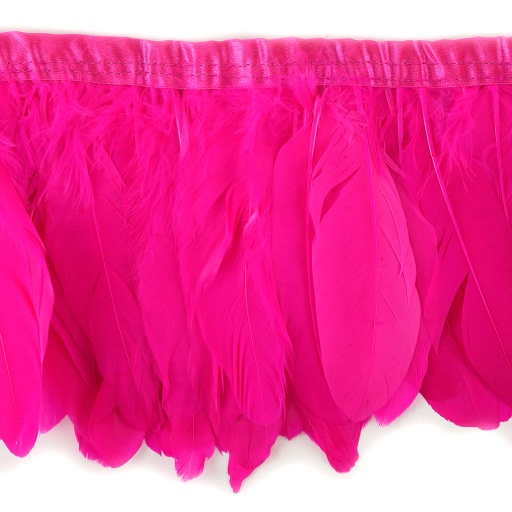 [FPP6--FF] Goose Pallets Parried Fringe With Bias 6 inch   1yd Bolt --Fluorescent Fuchsia