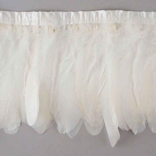 [FPP6--W] Goose Pallets Parried Fringe With Bias 6 inch   1yd Bolt --White