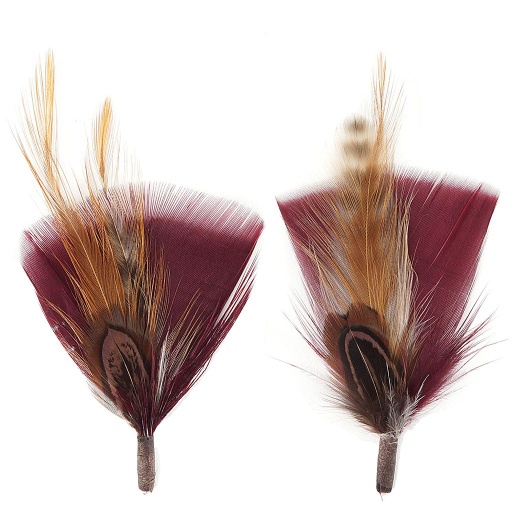 [BP5204--BU-BN-N] Hat Trim 2 x 2.75 inch   2PC PKG --Burgundy/Brown/Natural